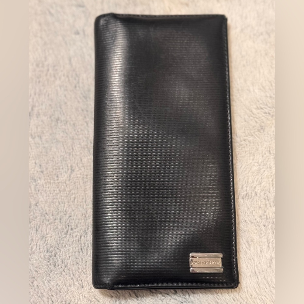 Dolce & Gabbana Black Textured Leather Card Holder
